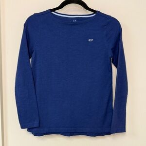 Vineyard Vines: Girls Navy Logo Long Sleeve Tee, Size L